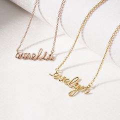Calligraphy Personalised Initial Name Necklace in Sterling Silver