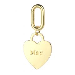 Personalised Heart Brass Pet Name Tag