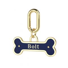 Personalised Enamel Bone Brass Pet Name Tag