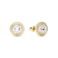 Angelic Stud Earrings Clear Crystals Gold Plated