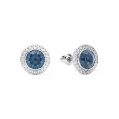 Angelic Stud Earrings Denim Blue Crystals Rhodium Plated