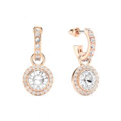 Angelic Drop Earrings Clear Crystals Rose Gold Plated