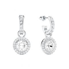 Angelic Drop Earrings Clear Crystals Rhodium Plated