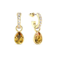 Petite Teardrop Golden Topaz Crystals Drop Earrings Gold Plated